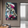 Animals Abstract Art Colorful Roaring Lion Canvas Art Posters and Prints Home Wall Decor Pictures Lion Art Canvas Paintings